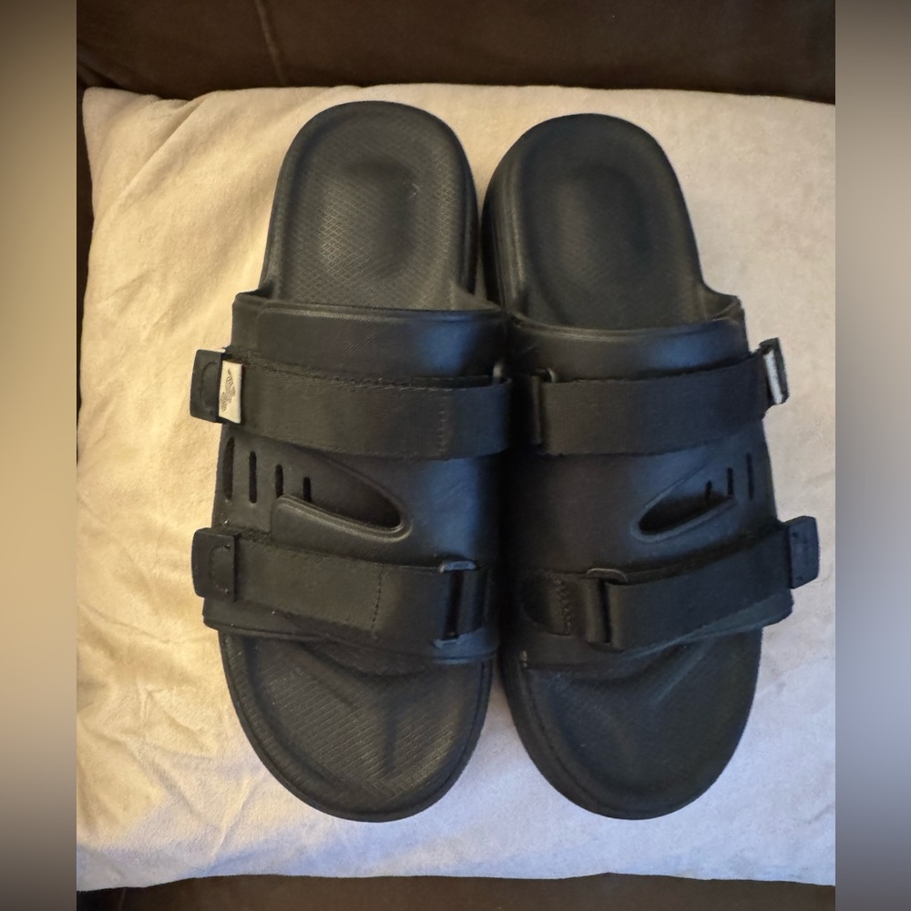 Suicoke Black Adjustable Slide Sandals